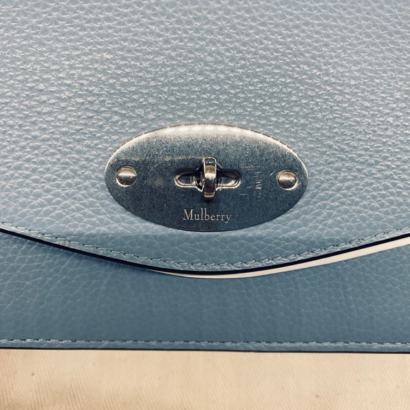 Limited edition - Mulberry small Darley crossbody Light Blue Silver Chain - Picture 10 of 10